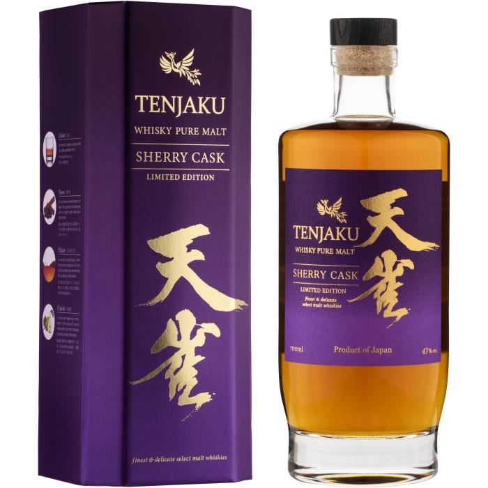 Whisky TENJAKU de malta pura, barrica de jerez - 70 cl - 43 %