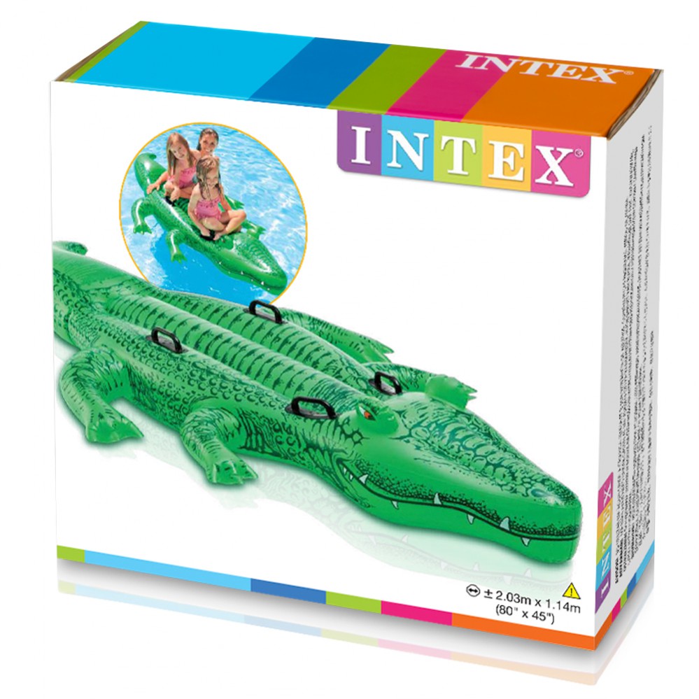  Intex felfújható krokodil 4 fogantyúval, 203x114 cm