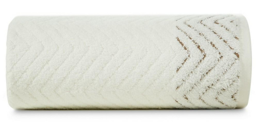 Ręcznik Indila 50x90 kremowy 550g/m2 frotte geometryczny wzór