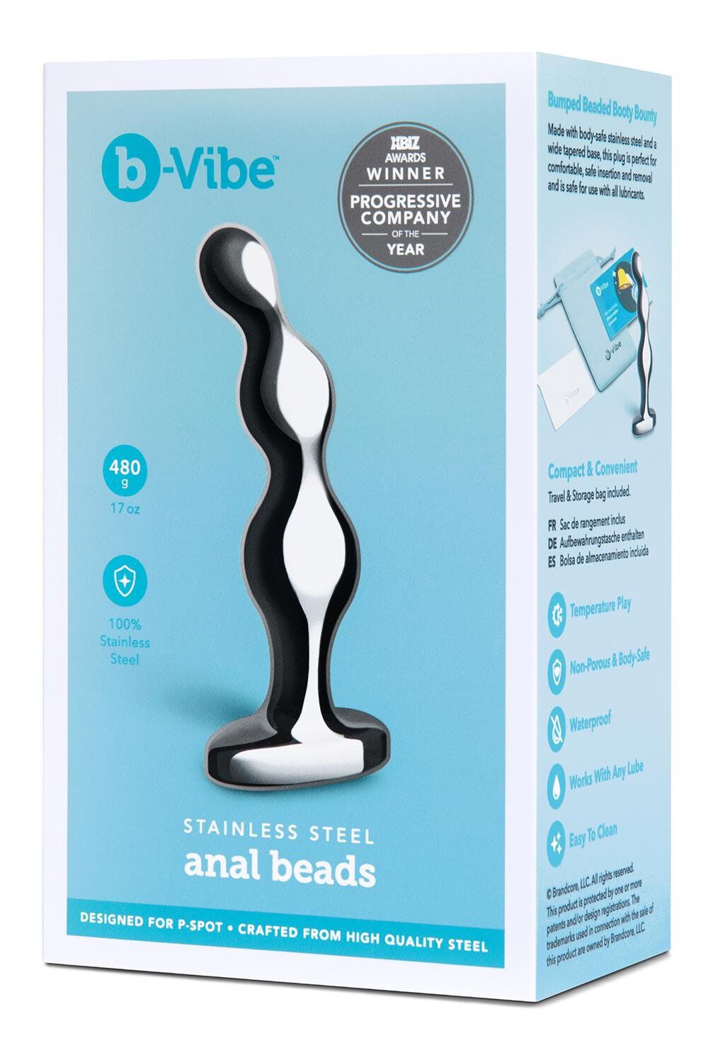 B-Vibe Ανοξείδωτες Ατσάλινες Πρωκτικές Χάντρες Ασημί