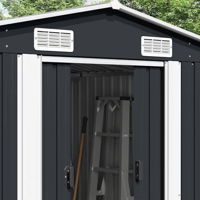 Casetta da giardino vidaXL 257x392x181 cm Metallo Antracite 143346