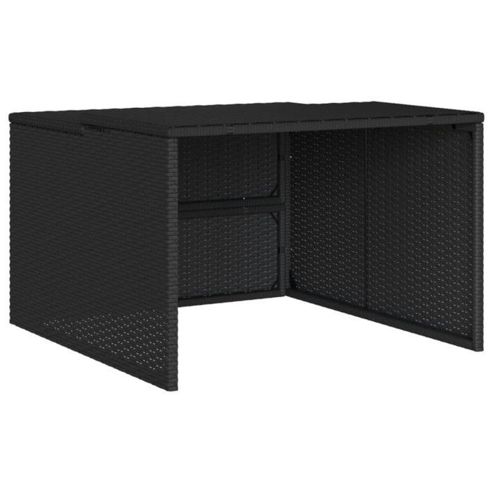 Garage per robot tagliaerba, nero, 86x90x52,57 cm, resina intrecciata