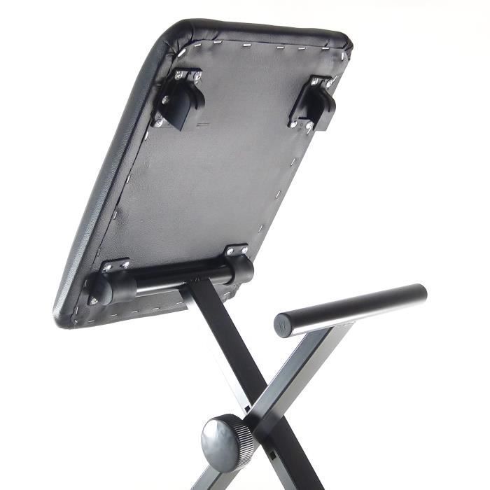 DynaSun Compact MKCH Style-X Banc de Piano Tabouret Noir hauteur Ajustable pour Clavier Piano Synthétiseur Workstation