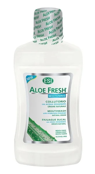 Bain de bouche blanchissant ESI Aloe Fresh à l'eau oxygénée 500 ml Pour des dents et des gencives saines
