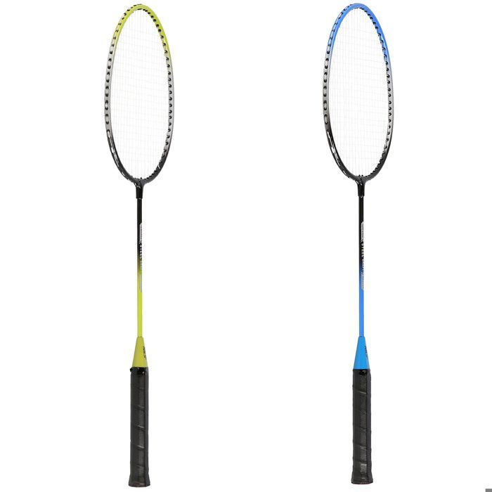 NILS badminton set - 4 rackets - 3 nylon shuttlecocks - 195x22 cm net - Folding posts