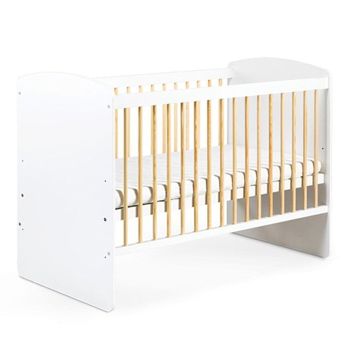 KAROLINA II Baby Cot Set 120x60 and 3-Drawer Changing Table White / Pine