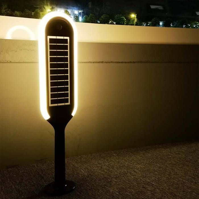 V-TAC 6666 VT-945 Solar Outdoor Floor Lamp with Motion Sensor, 5.00W LED, White, Black