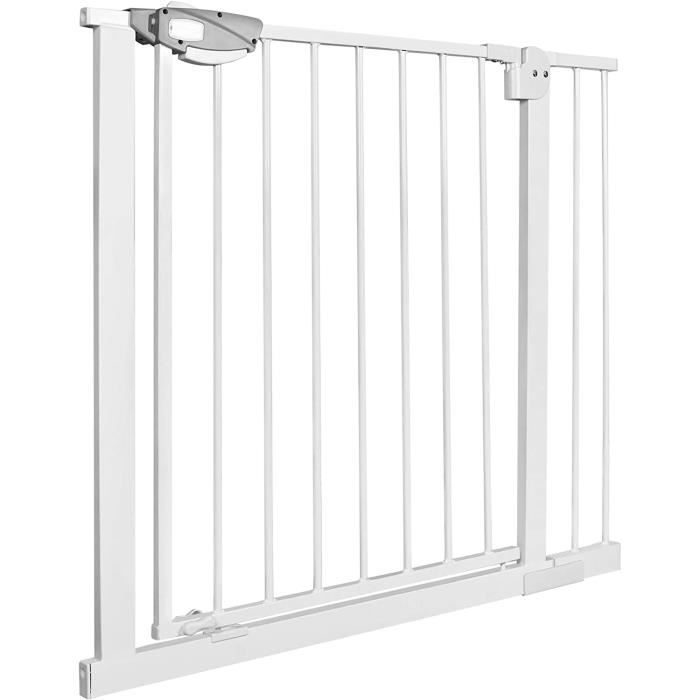 Barrera de seguridad para escaleras YUENFONG sin necesidad de taladrar - Ancho: 95-105 cm - Apertura de 180° - Blanca