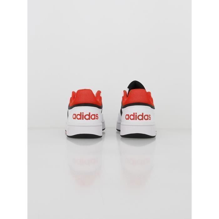 Chaussures basses en cuir ou simili Hoops 3.0 K - Adidas - Garçon - Blanc