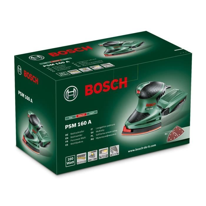 Lijadora multifunción BOSCH PSM 160 A - Potente y versátil - Lijado y pulido - Sistema de microfiltro Bosch