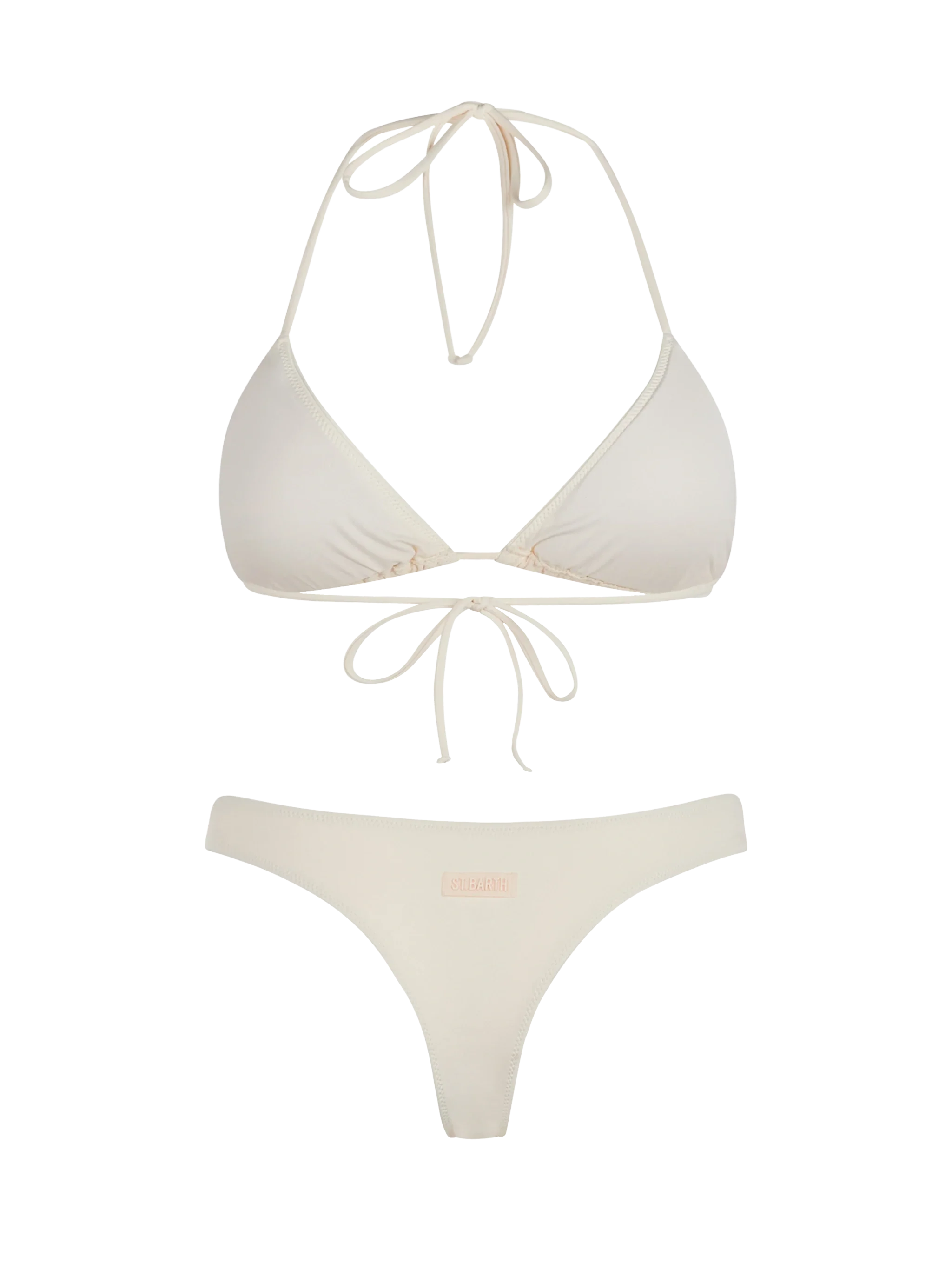 Leah Naomi damesbikini met driehoekige rand in crèmekleur