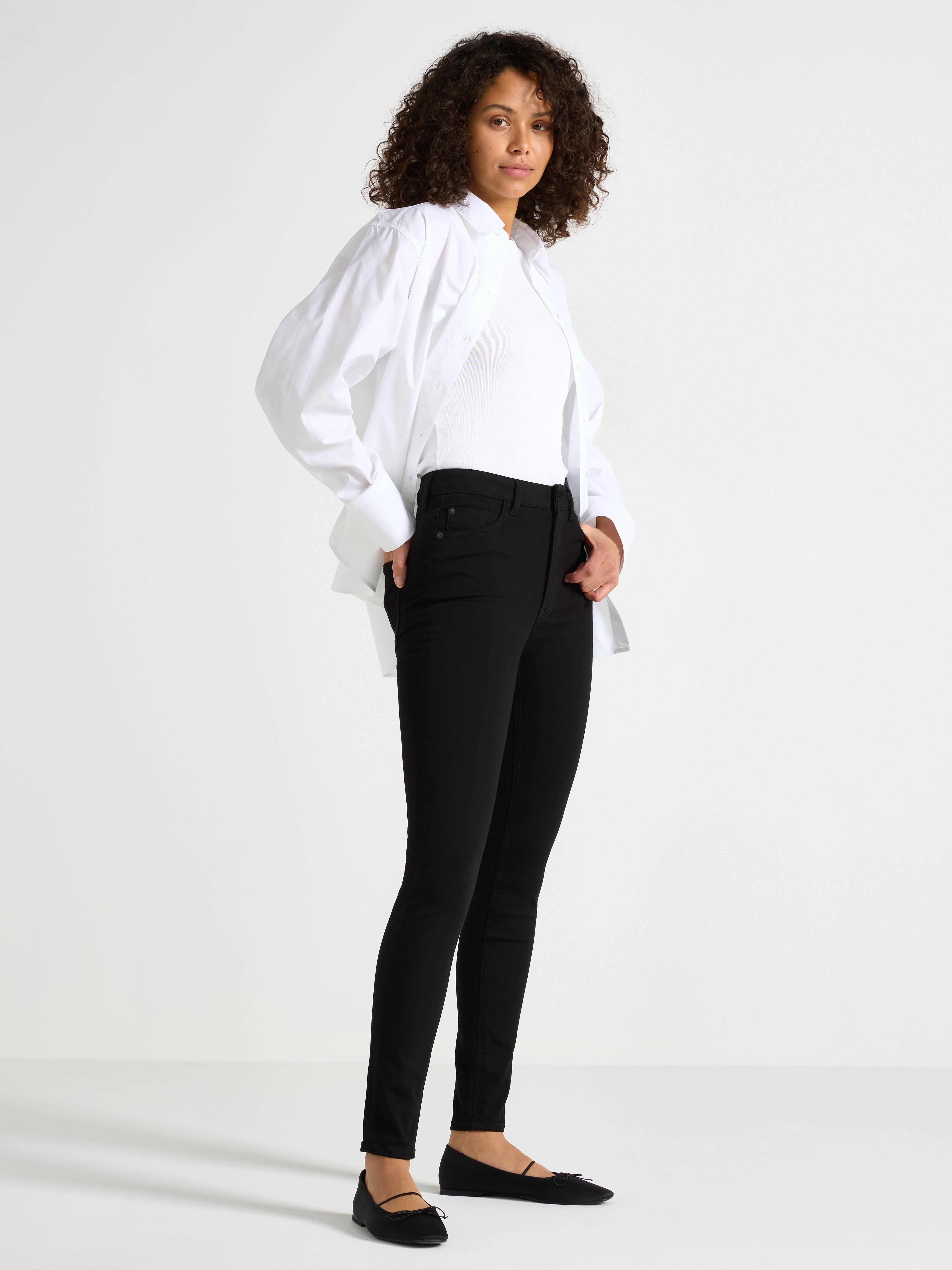 Calça jeans skinny de cintura alta VERA preta