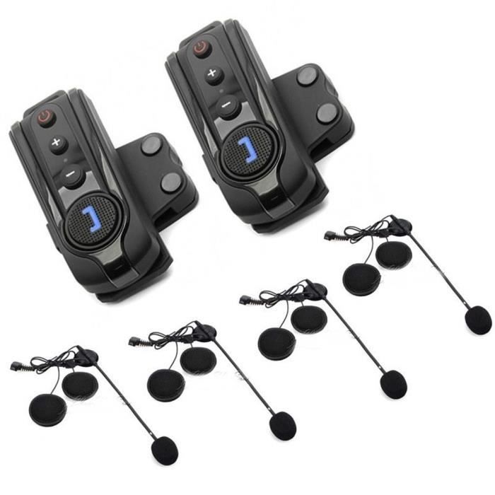 2PCS Boblov Waterproof Bluetooth Headset 1000m Motorcycle Intercom Head Set BT S1 Automatic Hands-Free Opposite Radio Function...