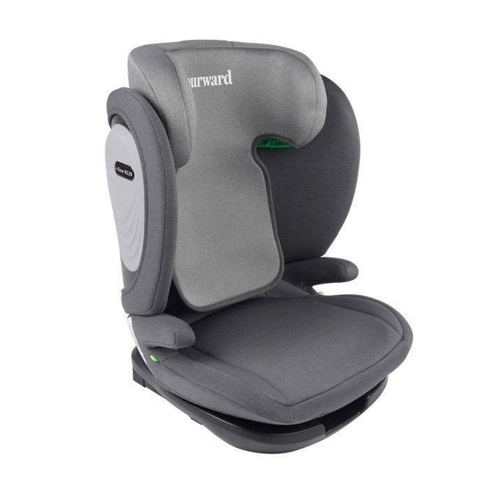 FOURWARD Siège auto ISOFIX pour enfant de 3 à 12 ans 100-150 cm 11-36 kg ECE R129, convient à tous les véhicules - Gris