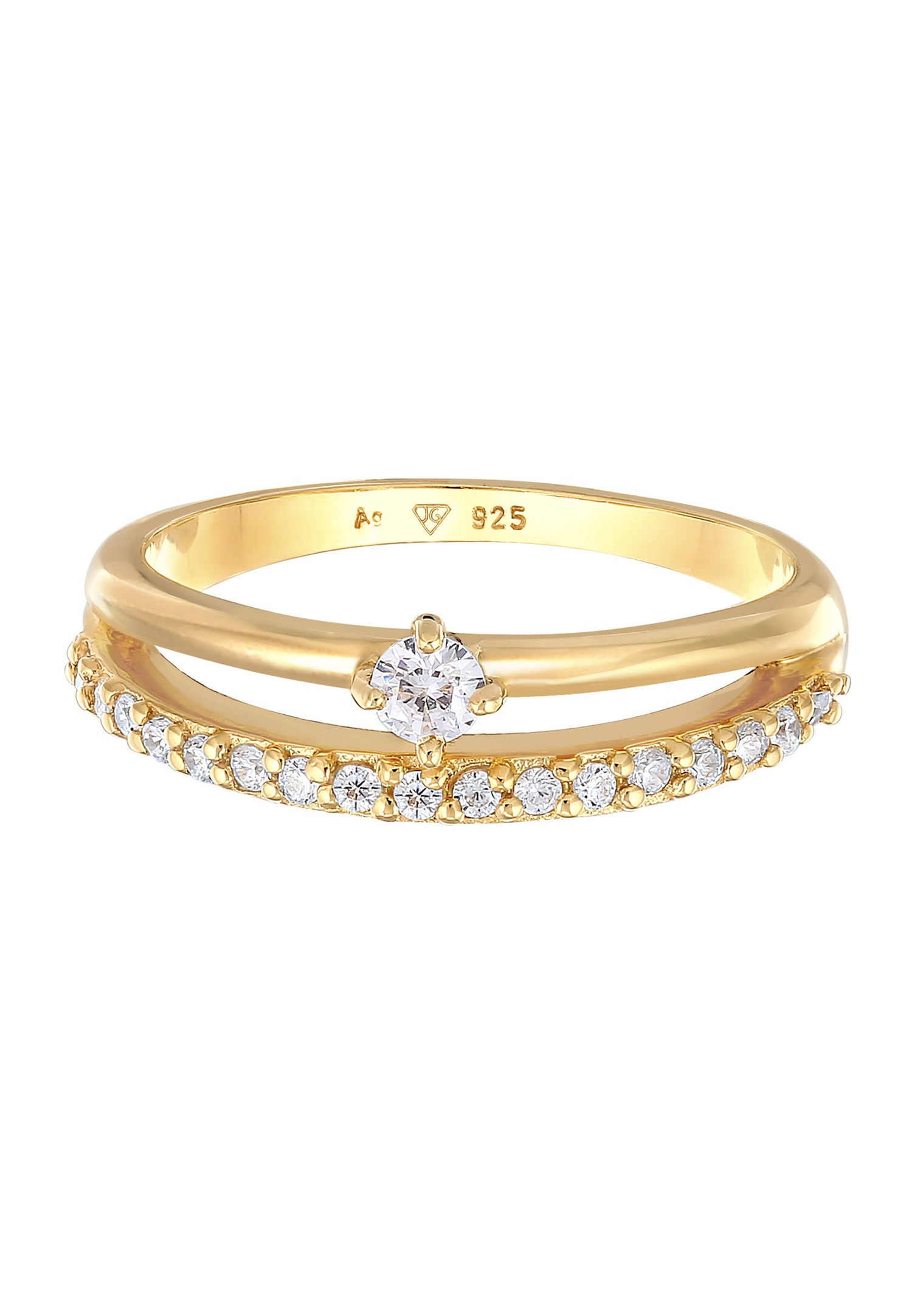 Elli Femmes Bague de fiançailles Solitaire Étincelant avec Cristaux de Zirconium en Argent Sterling 925