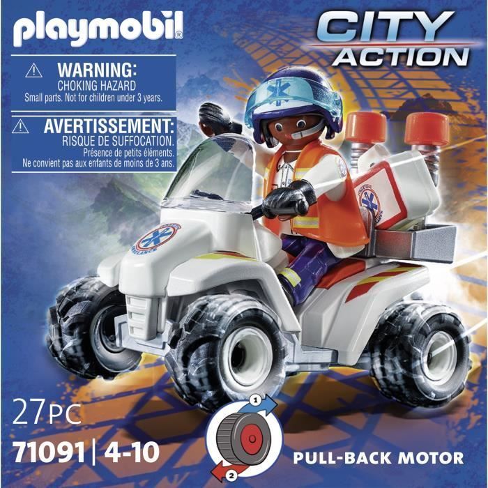 PLAYMOBIL - 71091 - Soccorritore e Quad - Accessori di soccorso - Unisex - Plastica