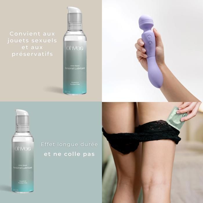 OHYES Lubrifiant à base d'eau - Lubrifiant pour femmes et hommes - Sans parabènes ni glycérine - 100 ml