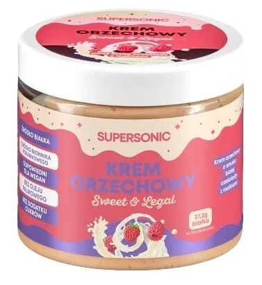 Supersonic Sweet&Legal Krem proteinowy, smak białej czekolady z malinami