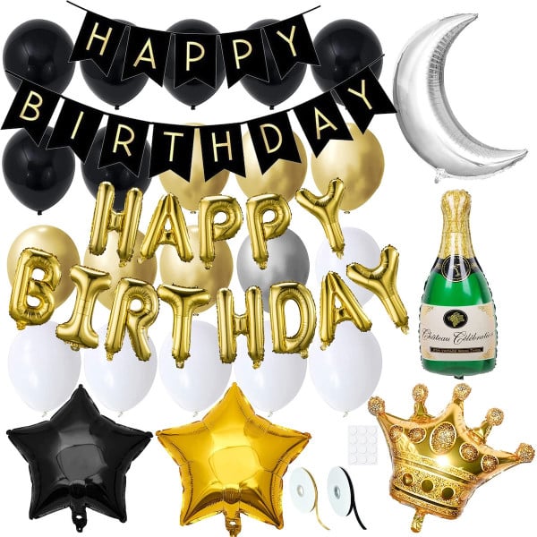 Balony na urodziny 53 szt. z napisem happy birthday