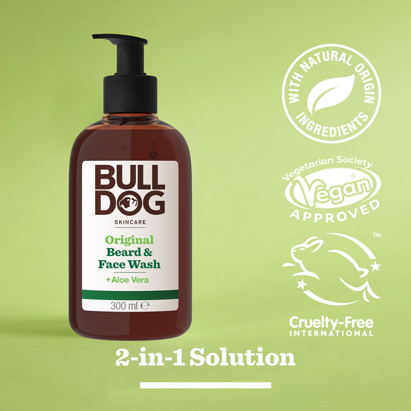 Gel de limpeza facial e para barba Bulldog Original para homens