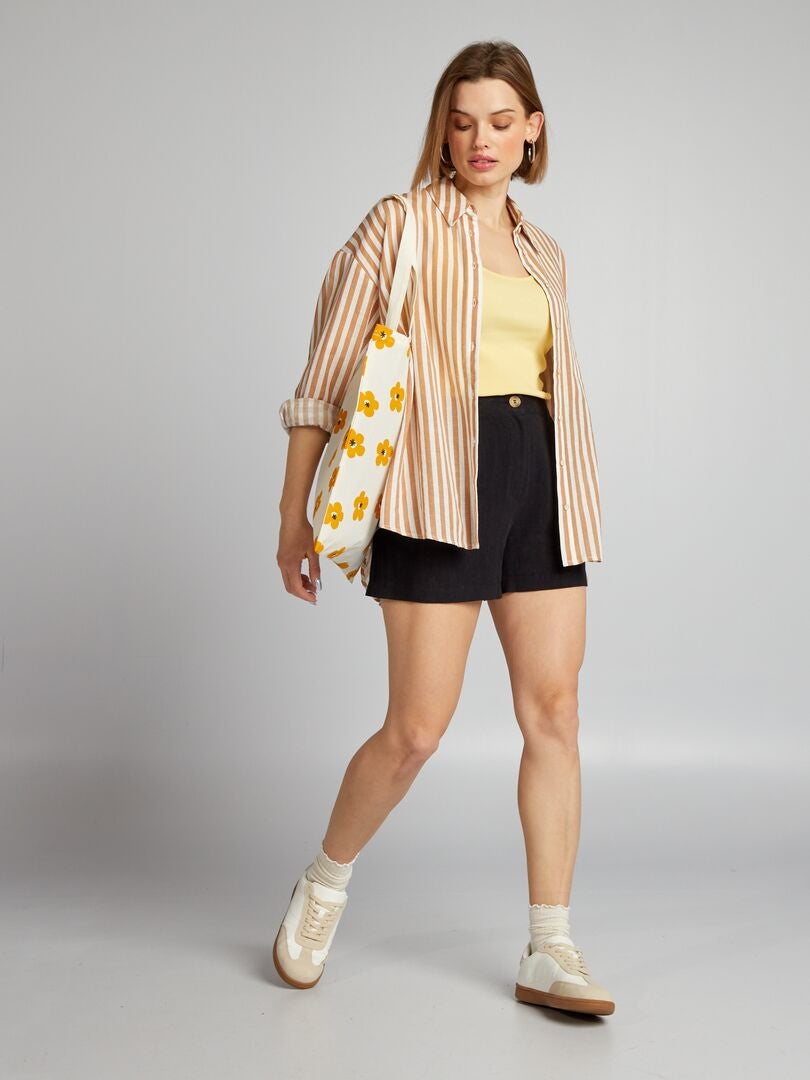 Camicia a righe - MARRONE
