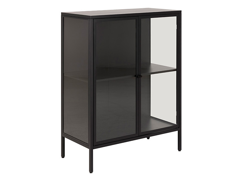 Witryna Newcastle 80 cm z 2 drzwiami czarna