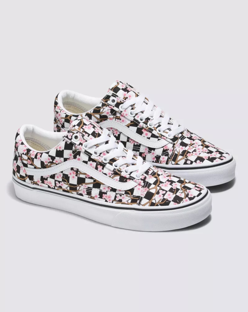Customs Cherry Blossom Checkerboard Old Skool