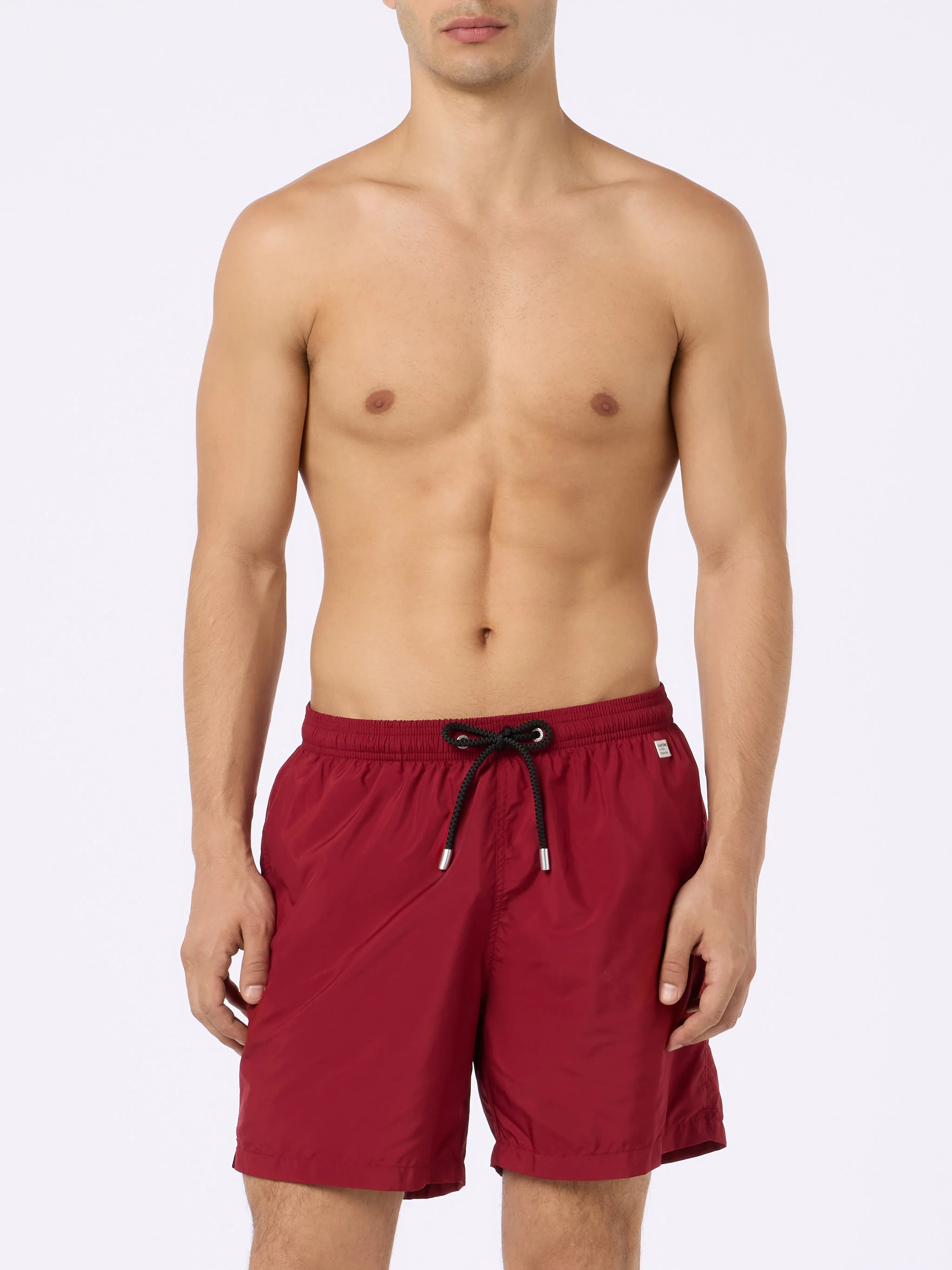 Costume da bagno da uomo in tessuto leggero bordeaux Lighting Pantone