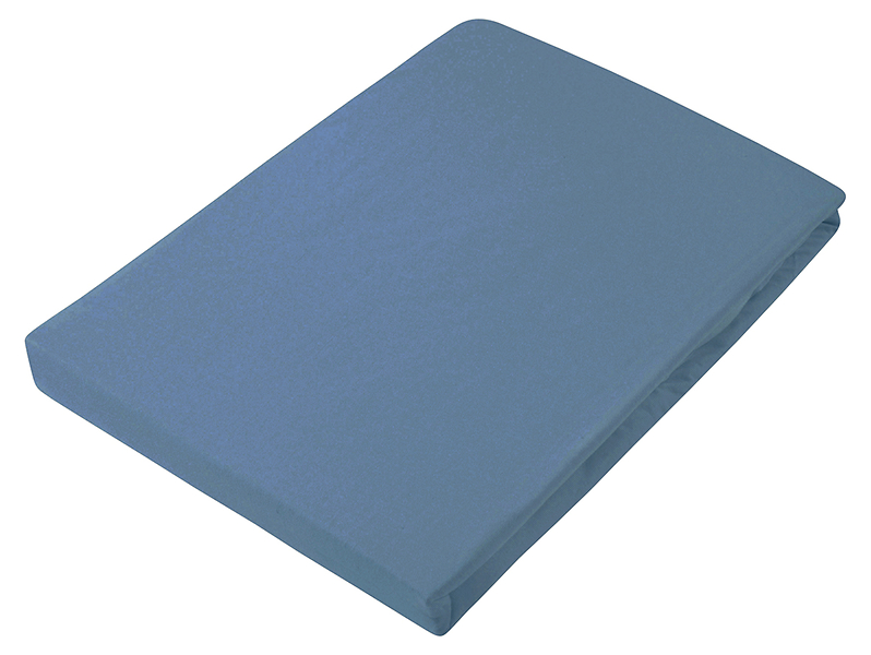 Prześcieradło z gumką Tess jersey 90x200 cm niebieskie