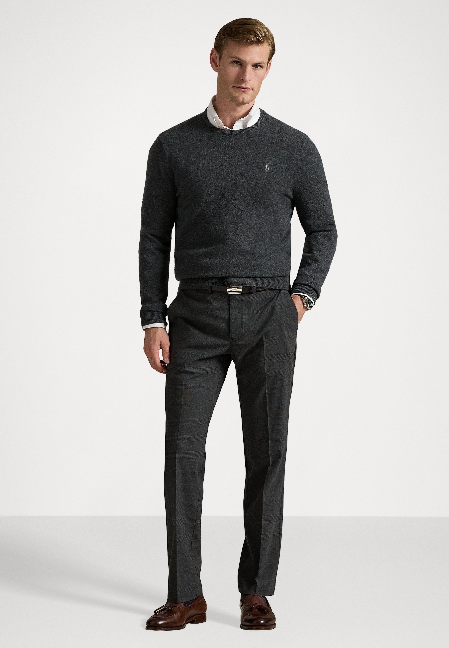 Polo Ralph Lauren MANHASSET STRETCH STRAIGHT FIT BROEK - Broek - donkergrijs Prince of Wales