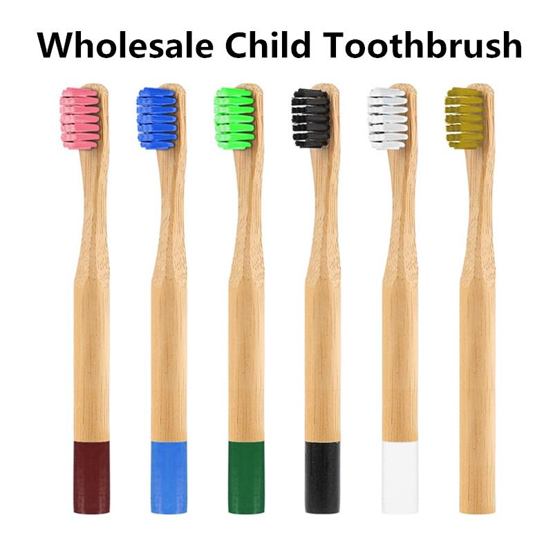 Brosse à dents écologique en bambou, 6 couleurs, pour enfant. Poils naturels et doux, petite tête, manche en bambou, format voyage.