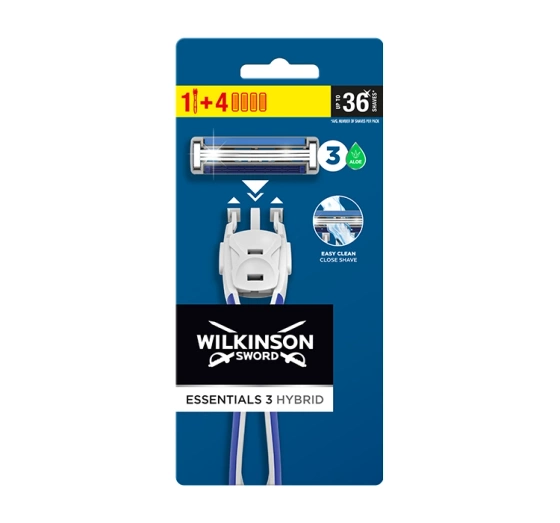 Wilkinson Sword Essentials 3 Hybrid maszynka do golenia dla mężczyzn rączka   4 wkłady