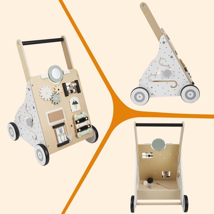 Girello per bambini, girello in legno per attività ludiche, giocattolo per bambini di 1 anno, regalo educativo.