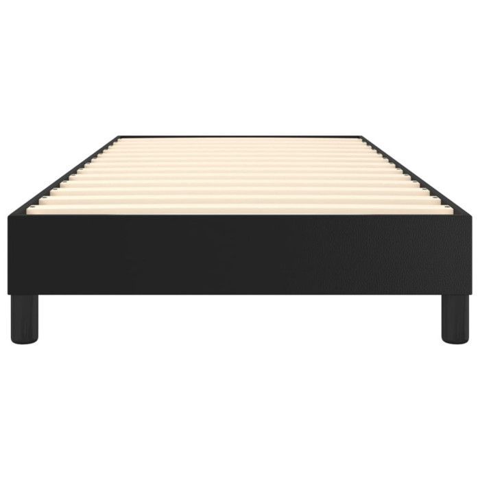 3120670 vidaXL Base de cama de muelles negra 90x190 cm Piel sintética