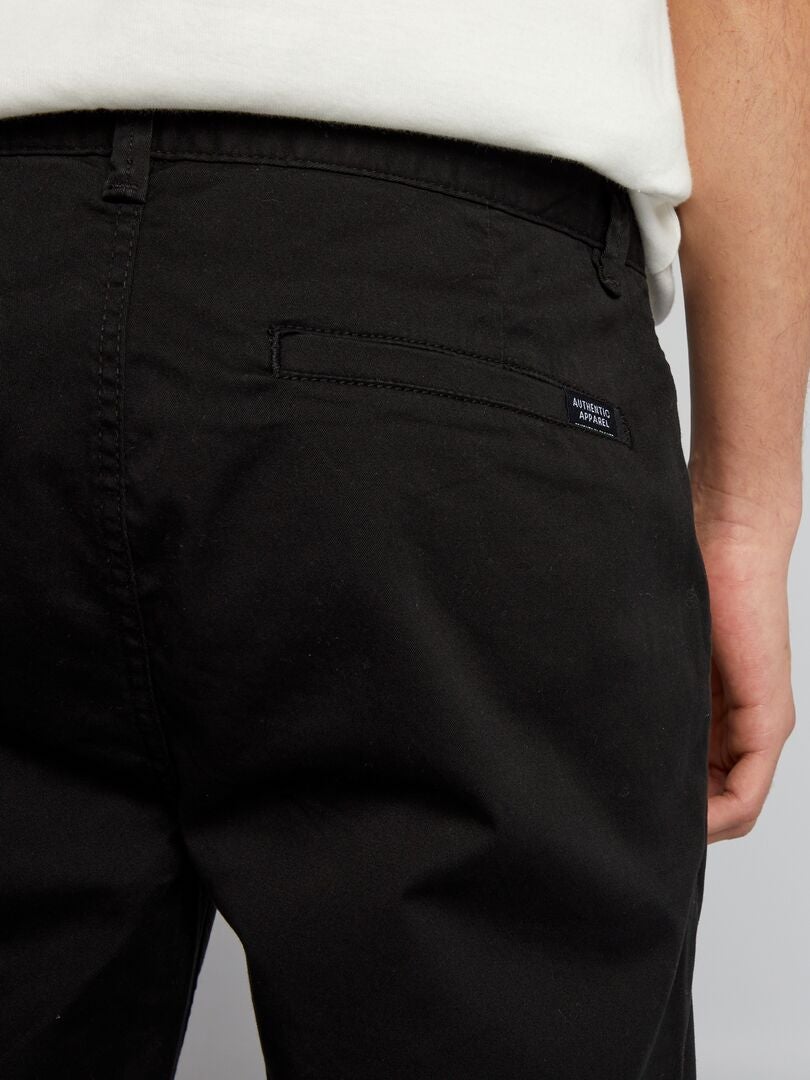 Effen chino broek - zwart