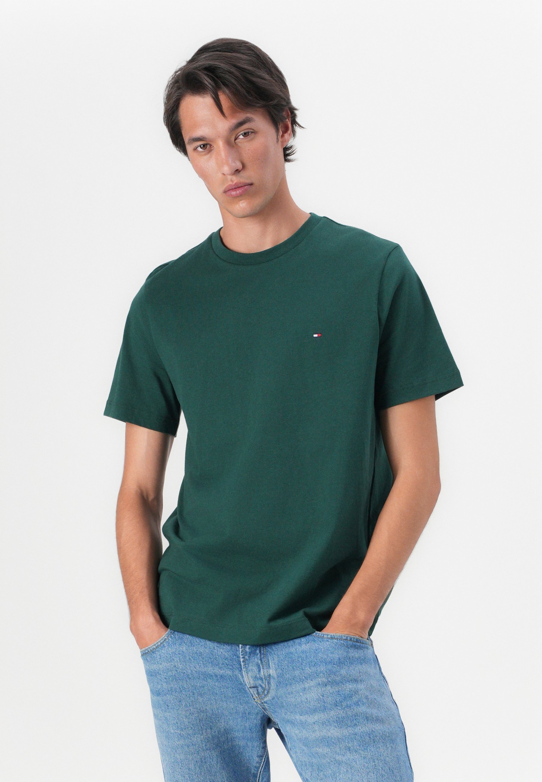Tommy Hilfiger SEASONAL SOLID TEE - Basic T-shirt - siergroen