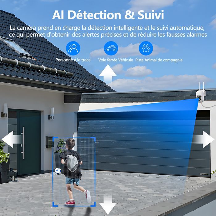 Kit de cámaras de seguridad inalámbricas WiFi para exteriores CAMCAMP, 2 MP, audio bidireccional, NVR, grabación, 4 cámaras, visión nocturna.