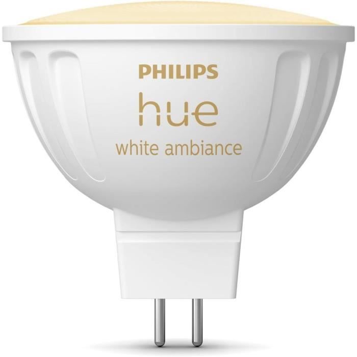 Smart bulb - PHILIPS HUE - MR16 - White light - Bluetooth compatible - Works with app and voice