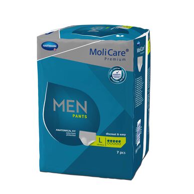 Molicare inkontinenstruser 5 dråper herrebukser L 7 enheter 7 enheter