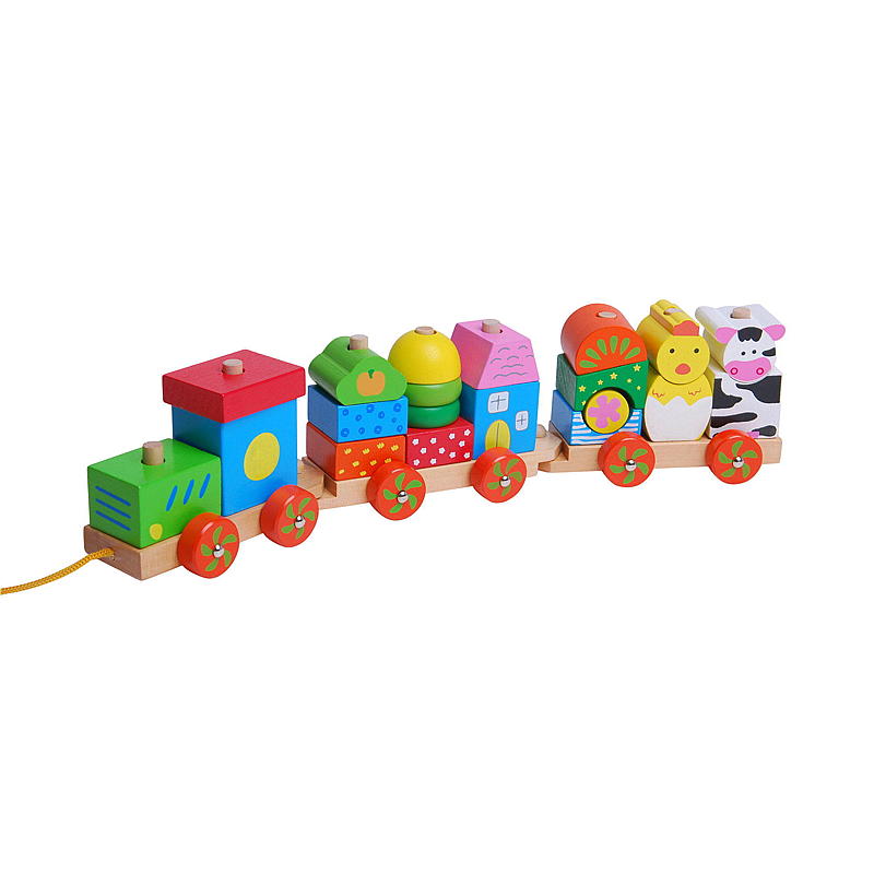Trenino giocattolo in legno FunToys, 20 pezzi