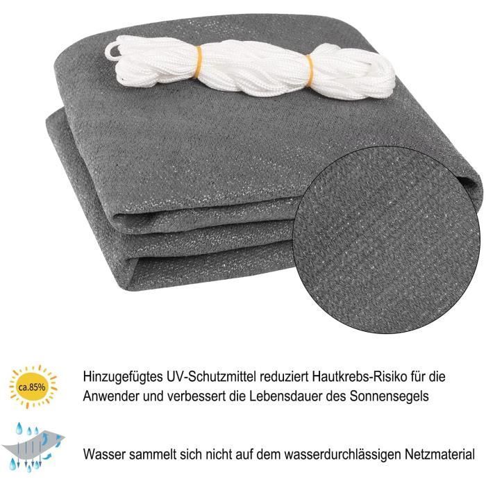 Tenda parasole rettangolare WOLTU 2,5x3,5 m, in HDPE traspirante, protezione solare, protezione UV 85%, per giardino, patio, campeggio, grigia