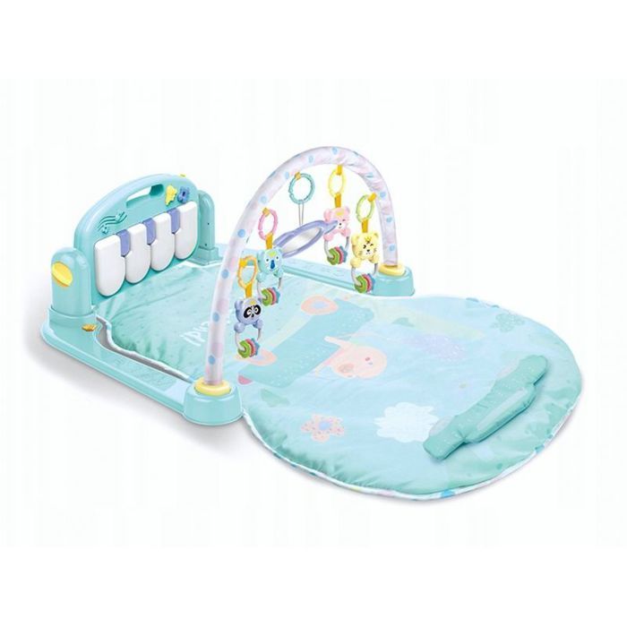 Tapis d'eveil - aire d'eveil Bounn Tapis bébé avec pendentifs et piano animal bleu