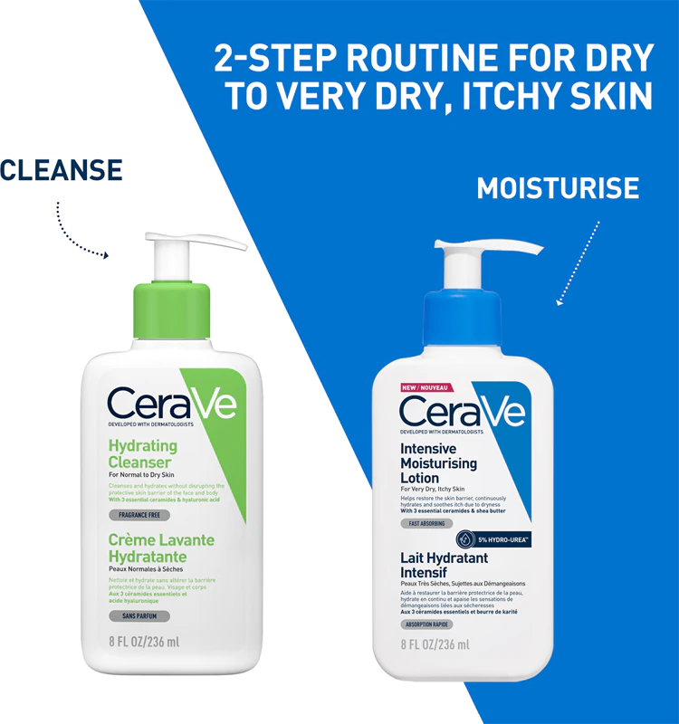 CeraVe Feuchtigkeitscreme Intensive Feuchtigkeitslotion für trockene und juckende Haut