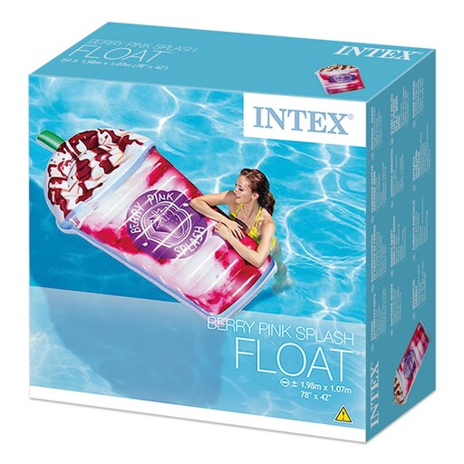 Intex oppustelig madras i bærrød - 107x198 cm