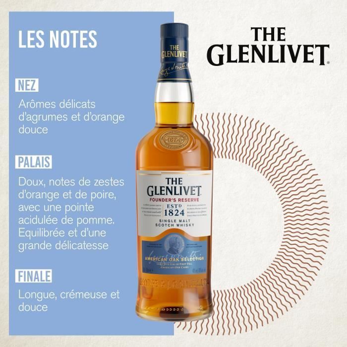 The Glenlivet - Founder's Reserve - Whisky escocés Single Malt - 40,0% Vol. - 70 cl