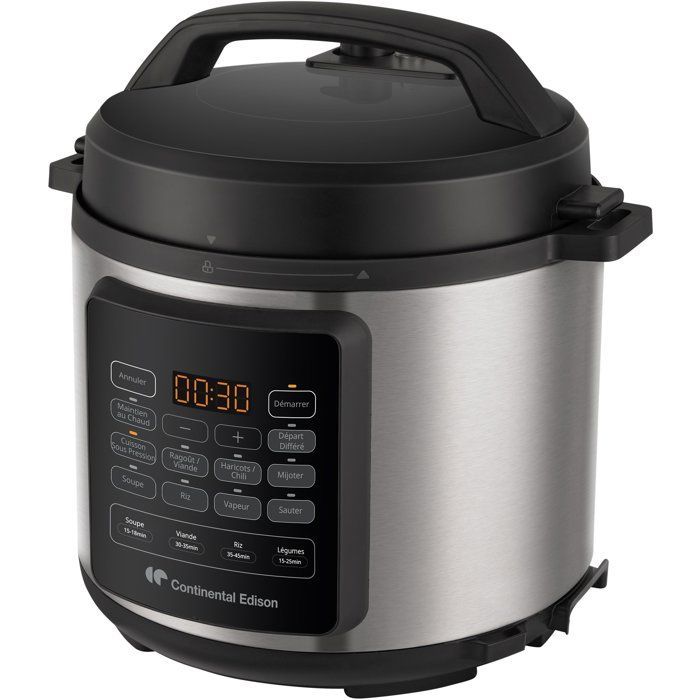 Pentola a pressione multifunzione - CONTINENTAL EDISON - CEMCSP10006L - 6 L - 1000 W - Nero e acciaio inossidabile