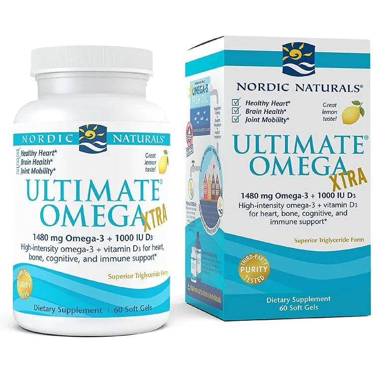 Nordic Naturals Ultimate Omega Xtra 1480 mg, Smak cytrynowy, Kapsułki