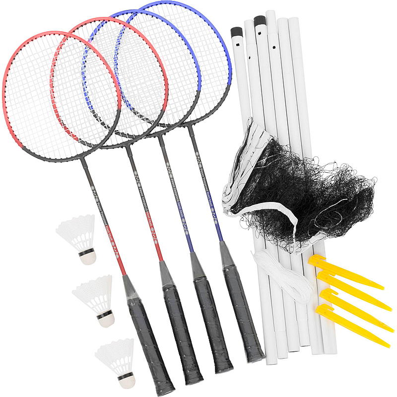 Badminton-Set mit Netz, 4 Personen