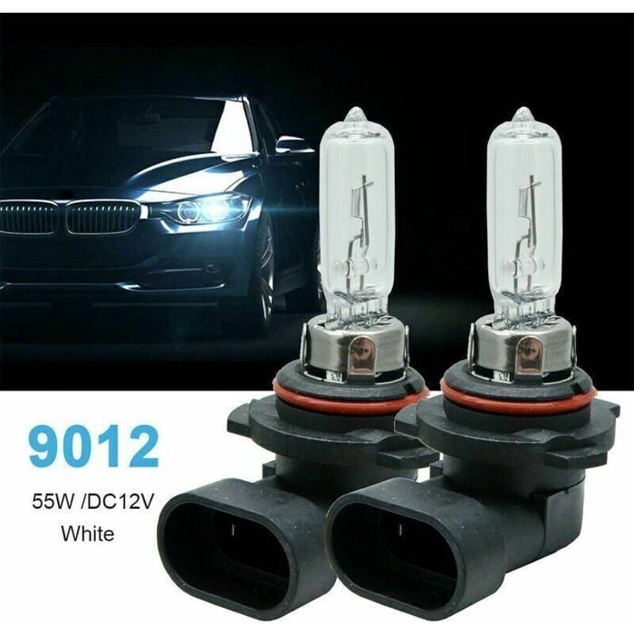2 bombillas halógenas de proyector transparentes 9012 HIR2 PX22D para faros delanteros de coche, 12 V, 55 W, para luces antiniebla y luces diurnas (DRL) PZCC