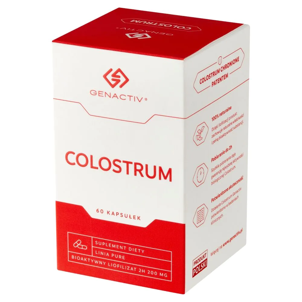 Genactiv Colostrum Preparat wzmacniający odporność, 60 Kapsułek